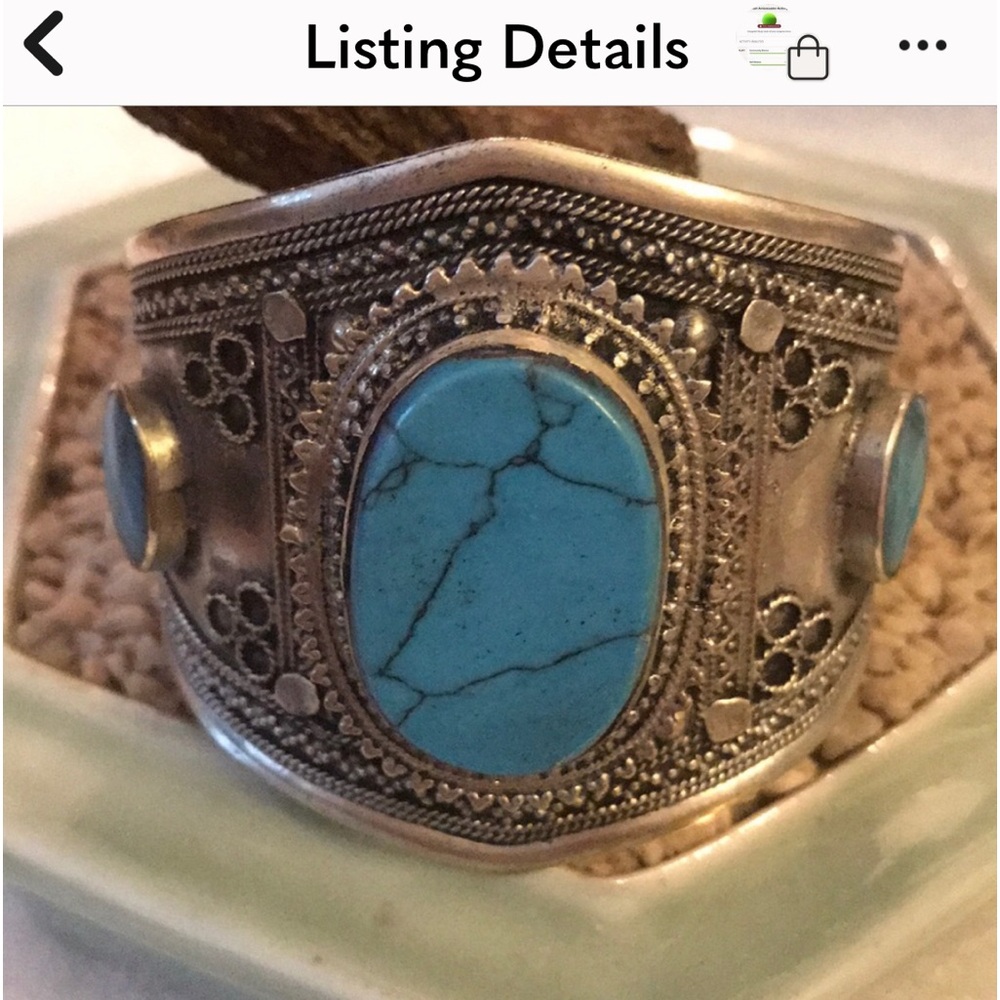 Vintage turquoise cuff - Picture 6 of 6